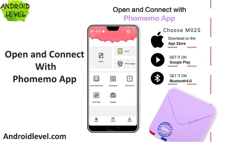 open and connect with phomemo app