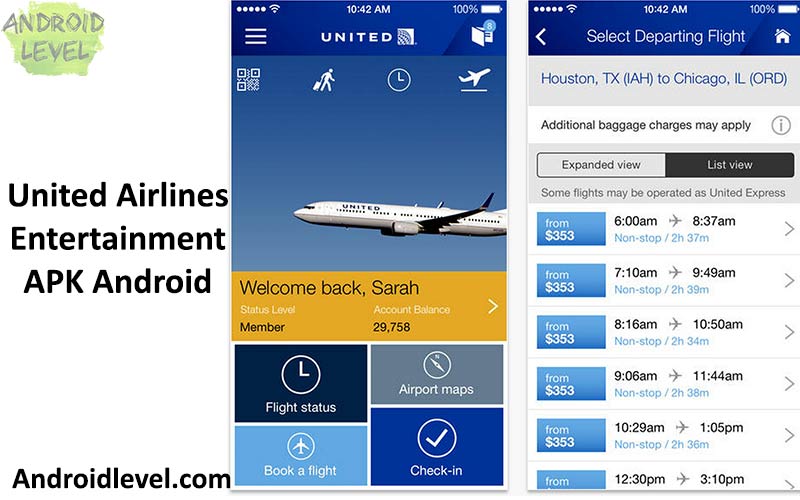 united airlines entertainment apk android app